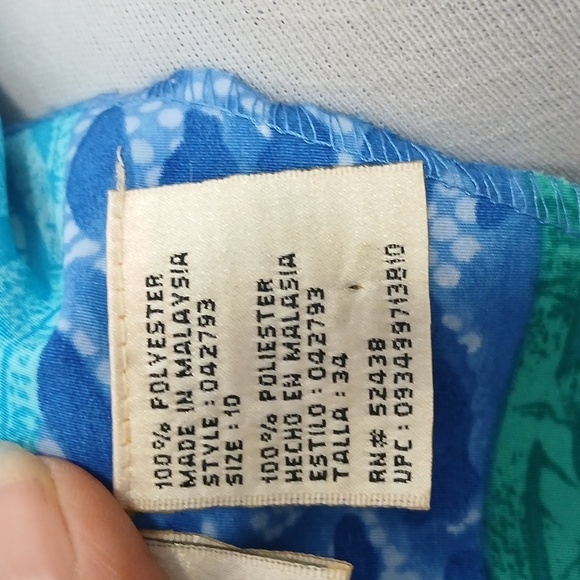 Kathie Lee collection blue multi pattern midi tank dress size 10 - Picture 12 of 16